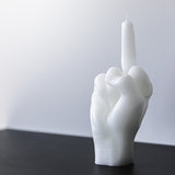 Middle Finger Candle in White