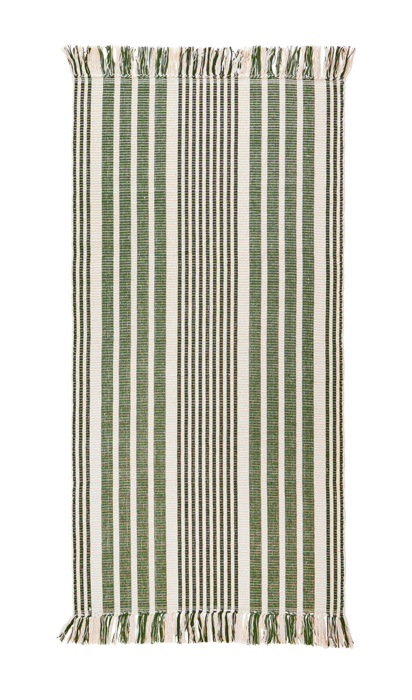 Striped Floor Runner in Green