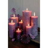 Rustic Pillar Candles in Plum