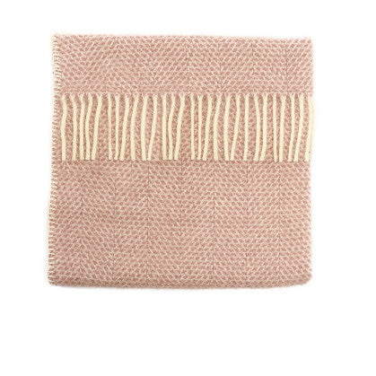 Pure New Wool Beehive Pram Blanket - Dusky Pink