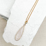 Quartz Droplet Gold Plated Crystal Necklace