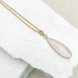 Quartz Droplet Gold Plated Crystal Necklace