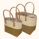 Handwoven Two-Tone Shopper Baskets