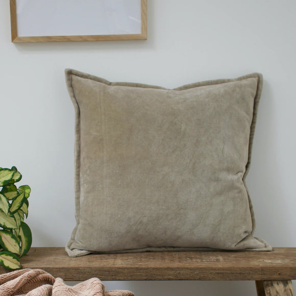Square Velvet Cushion in Silver Grey