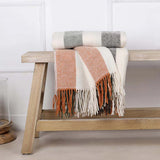 Fine Weave Pure New Wool Throw in Woodland Stripe