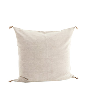 Washed Cotton Cushion in Light Taupe