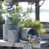 Vertical Ribbed Zinc Planter Medium