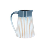 Blue Ombre Ceramic Ribbed Jug