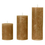 Slim Rustic Pillar Candles in Turmeric