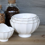 Fluted Bowls in White