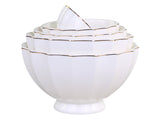 Fluted Bowls in White
