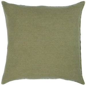 Square Linen Cushion in Moss Green