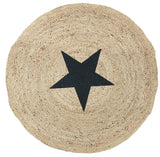 Round Jute Rug with Star