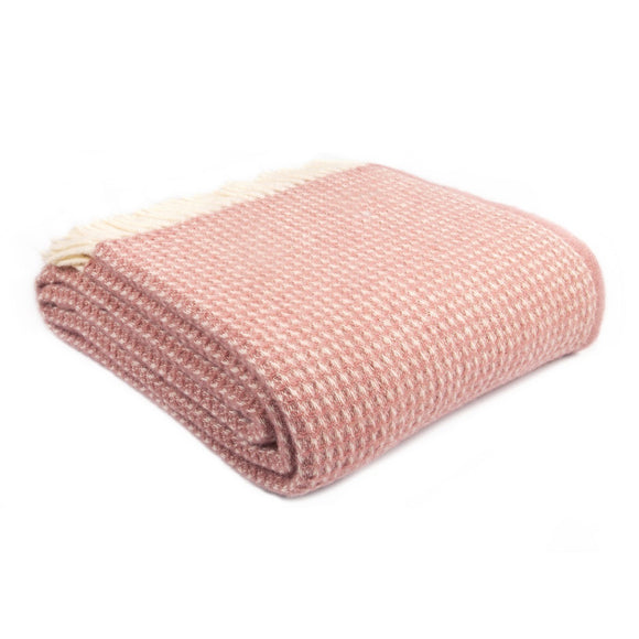 Superking Wool Waffle Throw in Pink