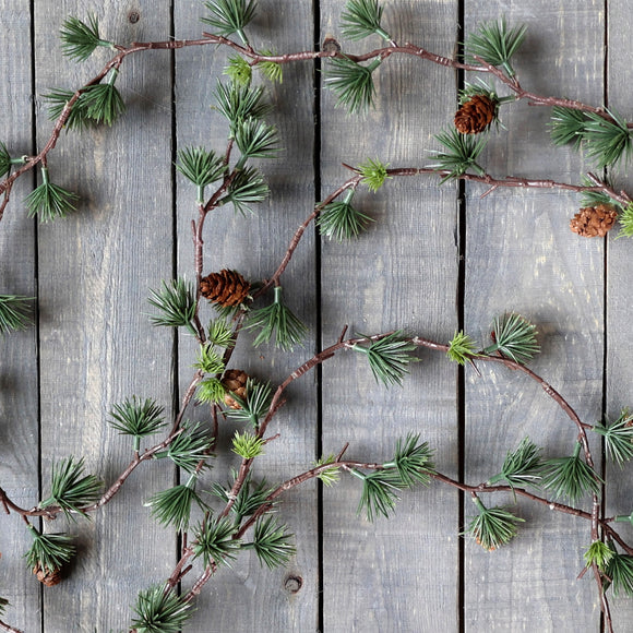 Cedar Garland with Pine Cones