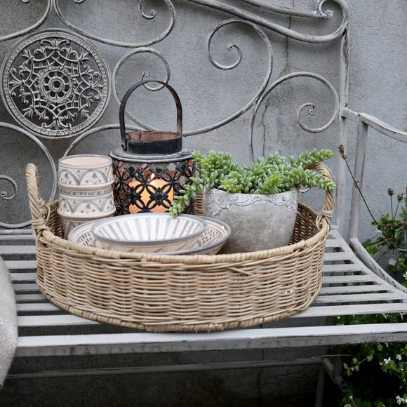 Round Wicker Tray