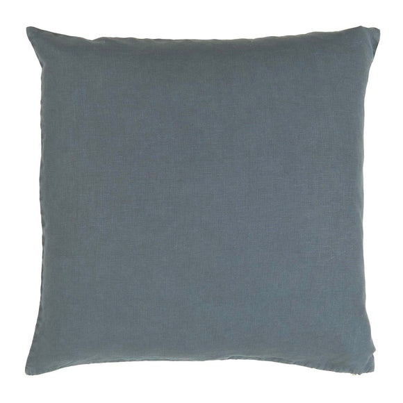 Linen Square Cushion in Historical Blue