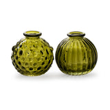 Round Glass Bottle Moss Green