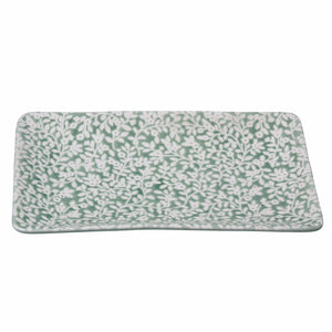 Green Floral Ceramic Plate
