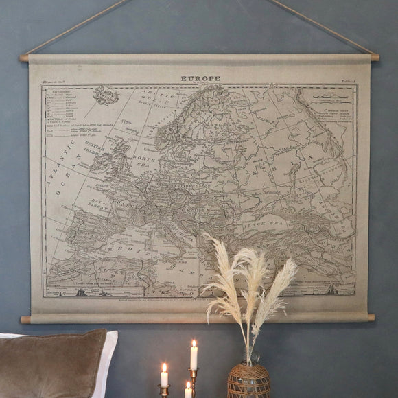 Map of Europe Canvas Wallhanging