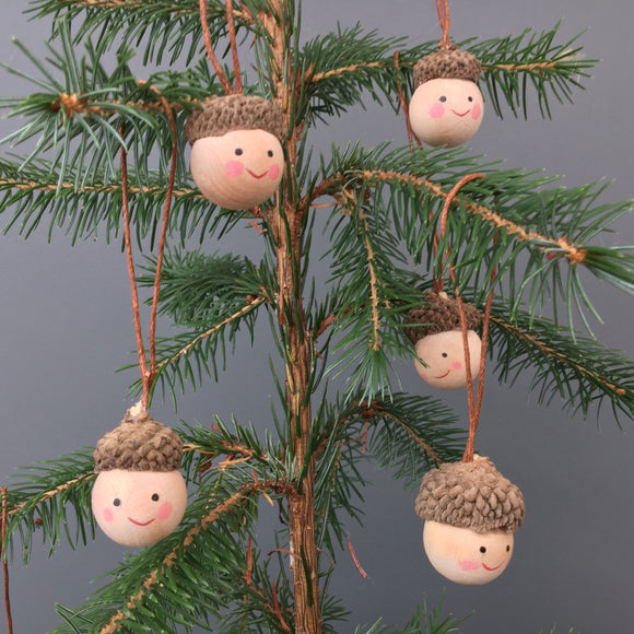 Acorn Head Christmas Tree Decorations