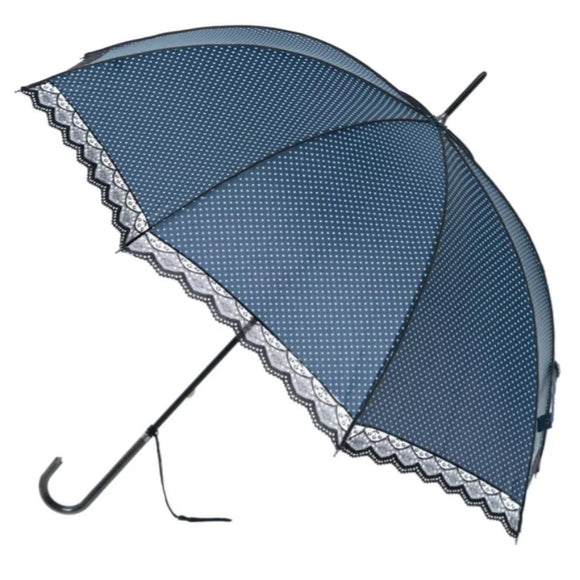 Navy Polka Dot Lace Umbrella