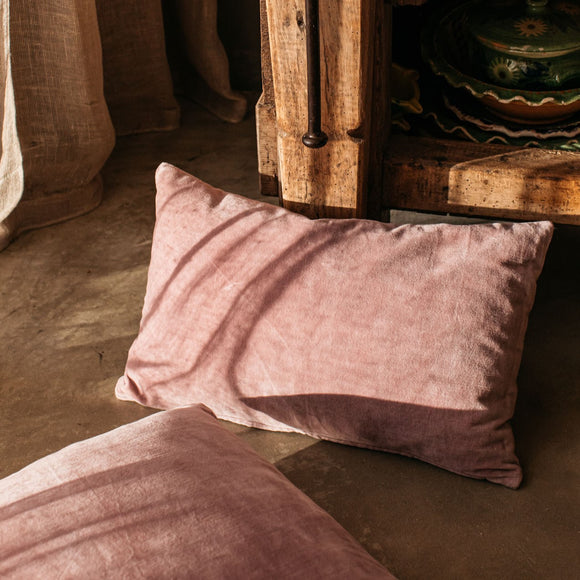 Velvet Rectangle Cushion Rose Pink
