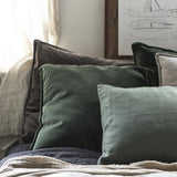 Velvet Cushion Forest Green