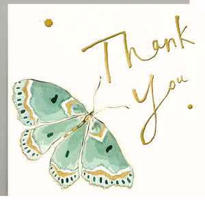 Turquoise Butterfly Thank You Card