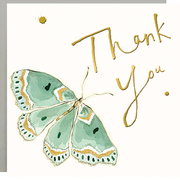 Turquoise Butterfly Thank You Card