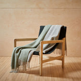 Pure New Wool Throw in Sage Green
