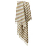 Pure New Wool Throw in Narrow Rainbow Stripe