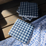 Pack of Four Blue Gingham Coasters