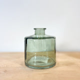 Wide Glass Bottle -Vintage Green