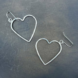 Large Dangle Heart Earrings