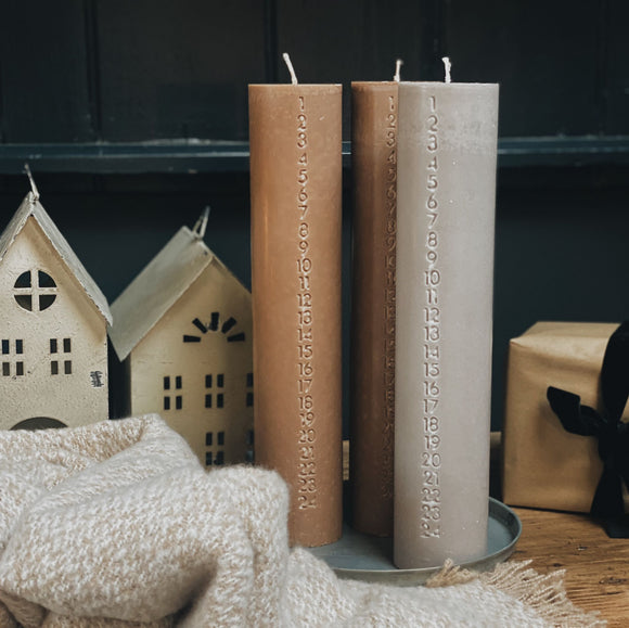 Wax Advent Candle in Honey