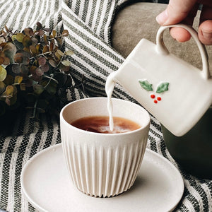 Mini Ceramic Jug with Holly