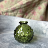 Round Glass Bottle Moss Green