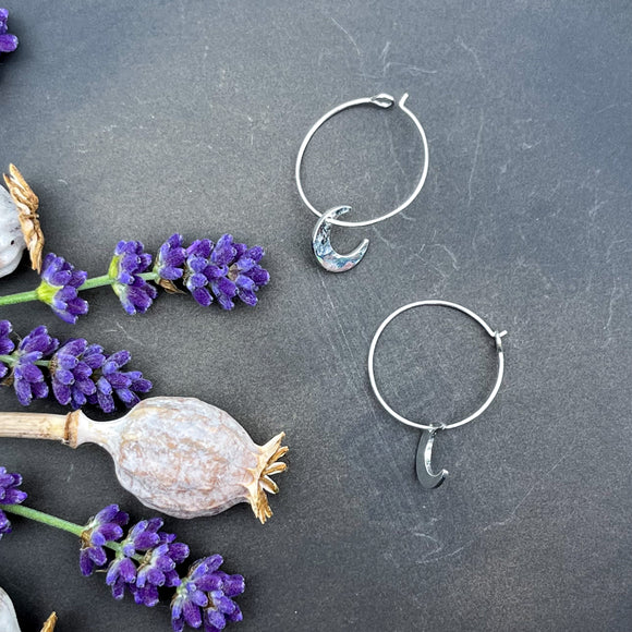 Hoop Earrings with Moon