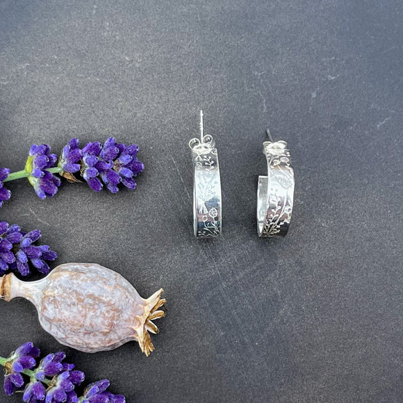 Wild Flower Hoop Stud Earrings